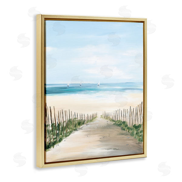 Stupell Industries Georgie Harrison | Between Beach Fence Scenery
