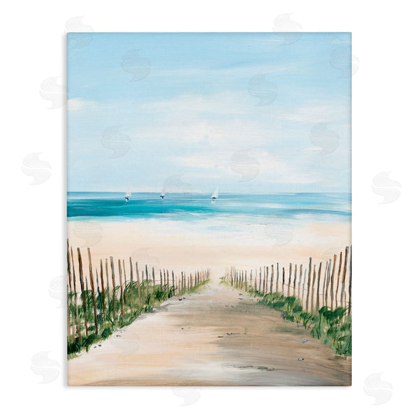 stupell industries Georgie Harrison | Between Beach Fence Scenery