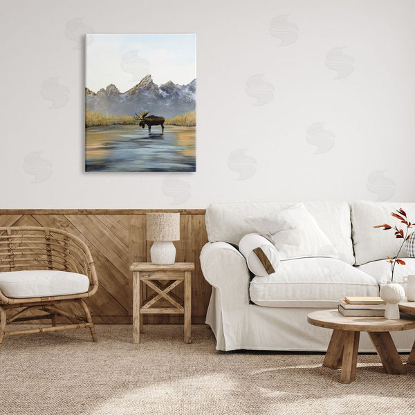Stupell Industries Georgie Harrison | Moose In Lake Scenery Wall Art