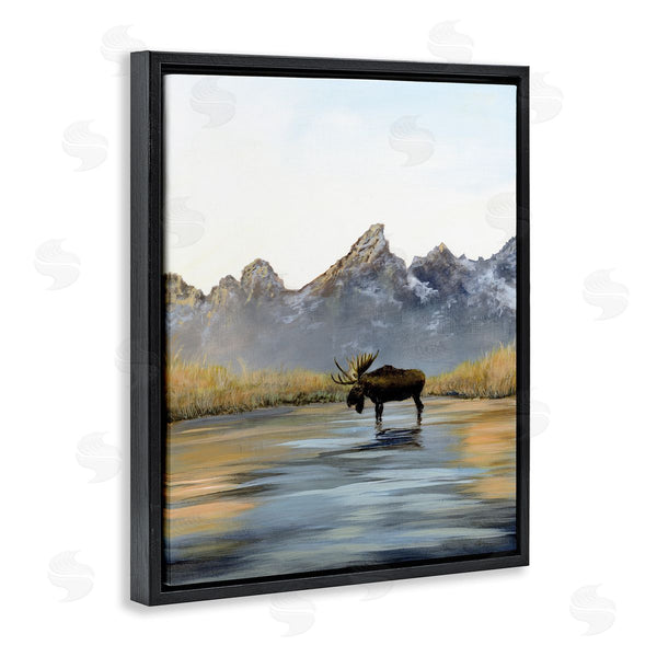 Stupell Industries Georgie Harrison | Moose In Lake Scenery Wall Art