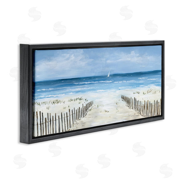 Stupell Industries Georgie Harrison | Single Sailboat & Beach Fence