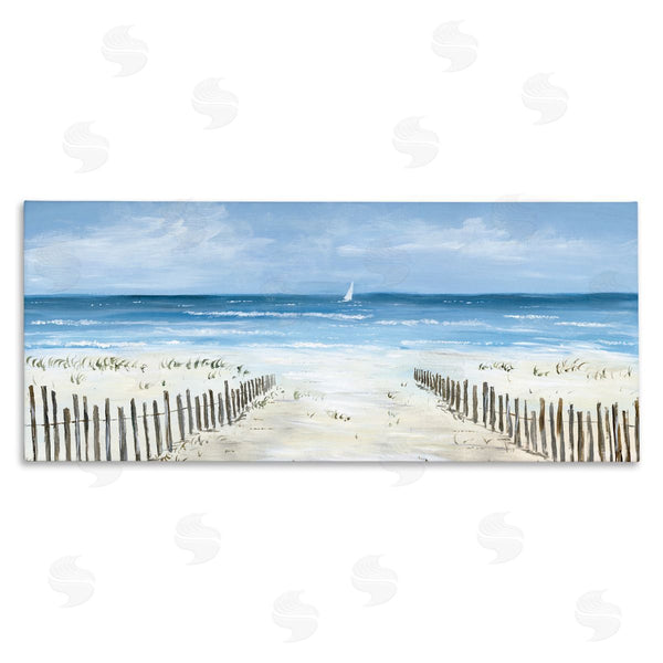 stupell industries Georgie Harrison | Single Sailboat & Beach Fence