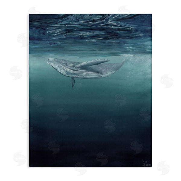 stupell industries Georgie Harrison | Whale Swimming Underwater Wall Art