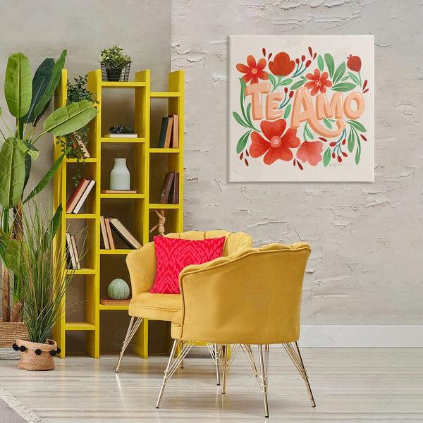 Stupell Industries Gia Graham | Te Amo Con Flores Rojas Wall Art