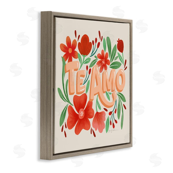 Stupell Industries Gia Graham | Te Amo Con Flores Rojas Wall Art