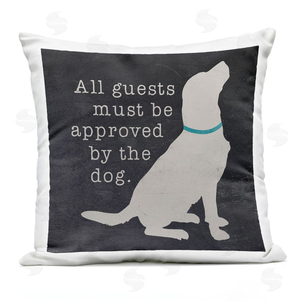 Stupell Industries Gigi Louise | All Guests Dog Approved Rustic Pet Silhouette Printed Throw Pillow