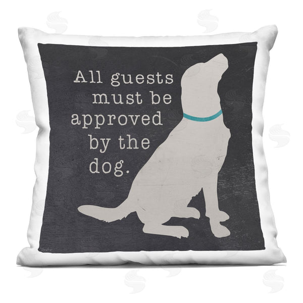 stupell industries Gigi Louise | All Guests Dog Approved Rustic Pet Silhouette Printed Throw Pillow