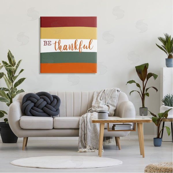 Stupell Industries Gigi Louise | Be Thankful Autumn Stripes Wall Art