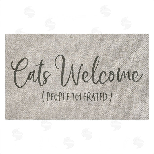 stupell industries Gigi Louise | Cats Welcome People Tolerated Faux Sisal Door Mat