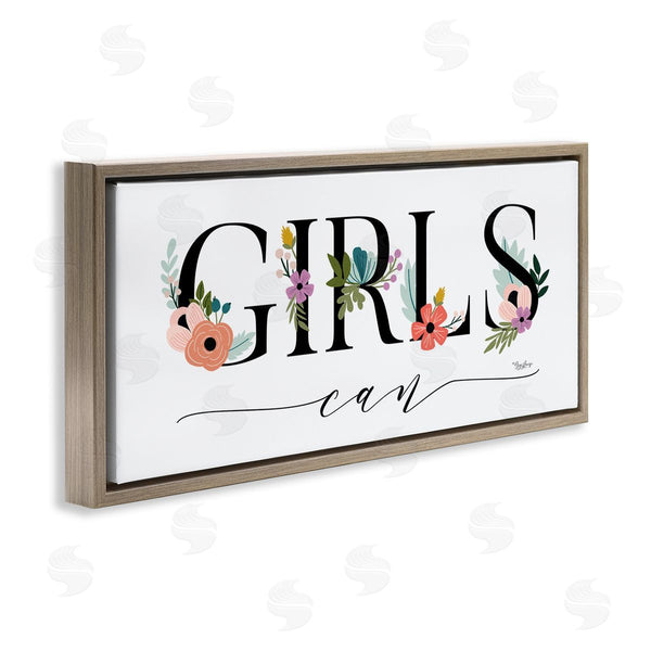 Stupell Industries Gigi Louise | Girls Can Flower Inspirational Wall Art