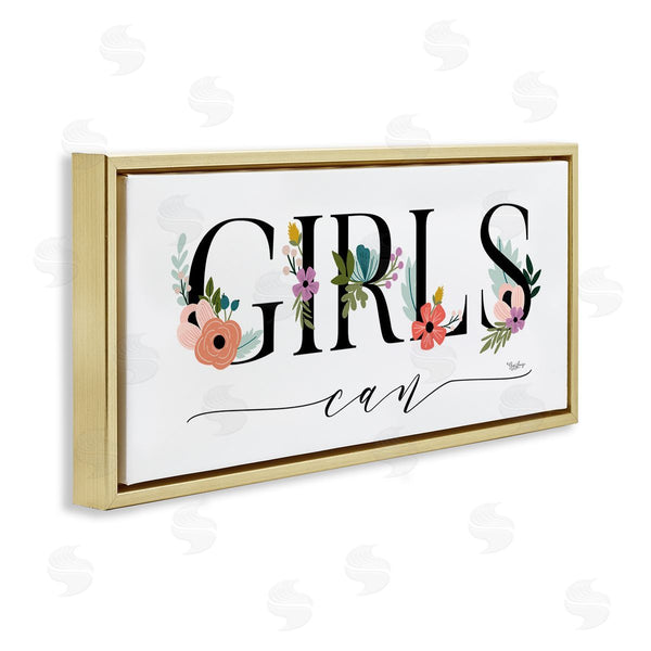 Stupell Industries Gigi Louise | Girls Can Flower Inspirational Wall Art