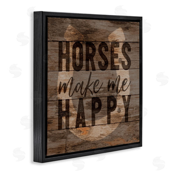 Stupell Industries Gigi Louise | Horses Make Me Happy Horseshoe