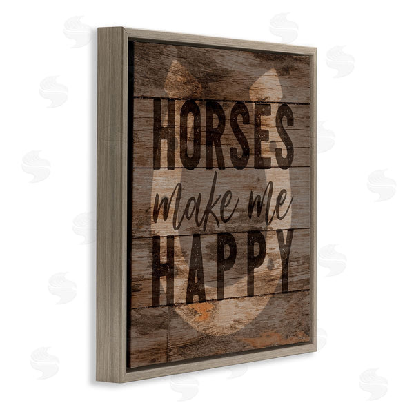 Stupell Industries Gigi Louise | Horses Make Me Happy Horseshoe