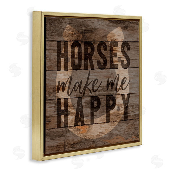 Stupell Industries Gigi Louise | Horses Make Me Happy Horseshoe