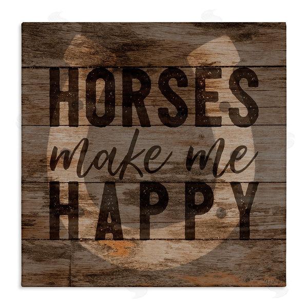 stupell industries Gigi Louise | Horses Make Me Happy Horseshoe
