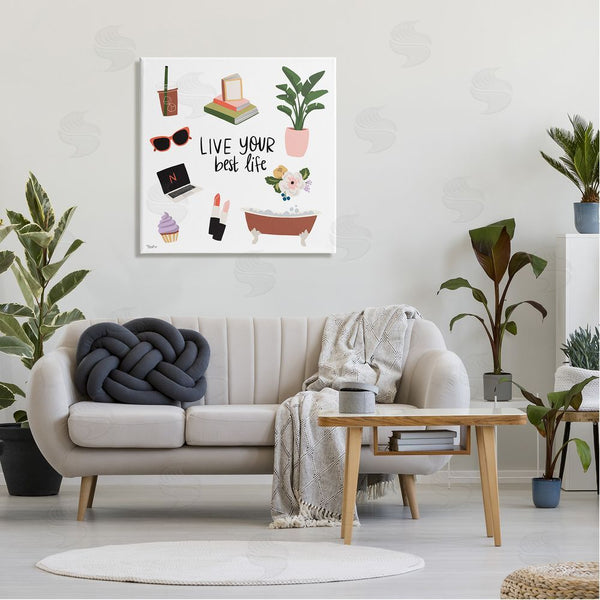 Stupell Industries Gigi Louise | Live Your Best Life Phrase Wall Art