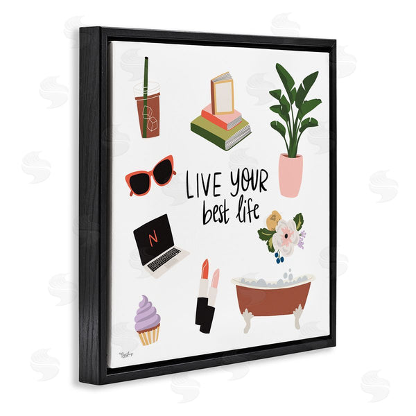 Stupell Industries Gigi Louise | Live Your Best Life Phrase Wall Art