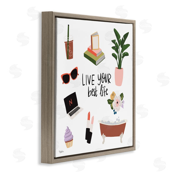 Stupell Industries Gigi Louise | Live Your Best Life Phrase Wall Art