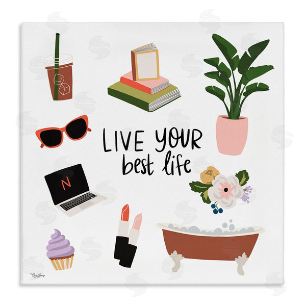 stupell industries Gigi Louise | Live Your Best Life Phrase Wall Art