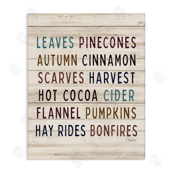 stupell industries Gigi Louise | Rustic Autumn Activity List Grainy Pattern Seasonal Sign Wall Art
