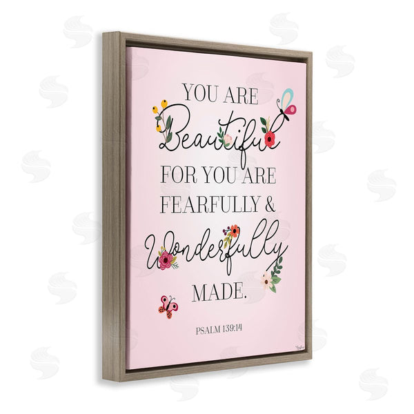 Stupell Industries Gigi Louise | Wonderfully Made Psalm Floral Pink