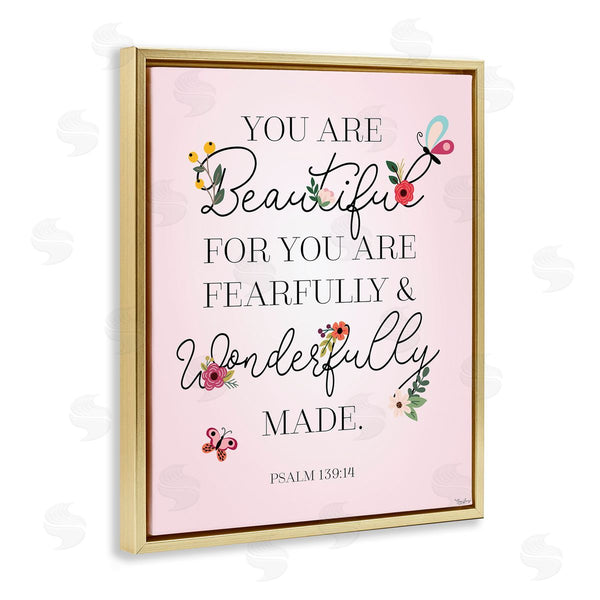 Stupell Industries Gigi Louise | Wonderfully Made Psalm Floral Pink