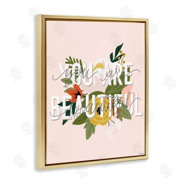 Stupell Industries Gigi Louise | You Are Beautiful Pink Flower