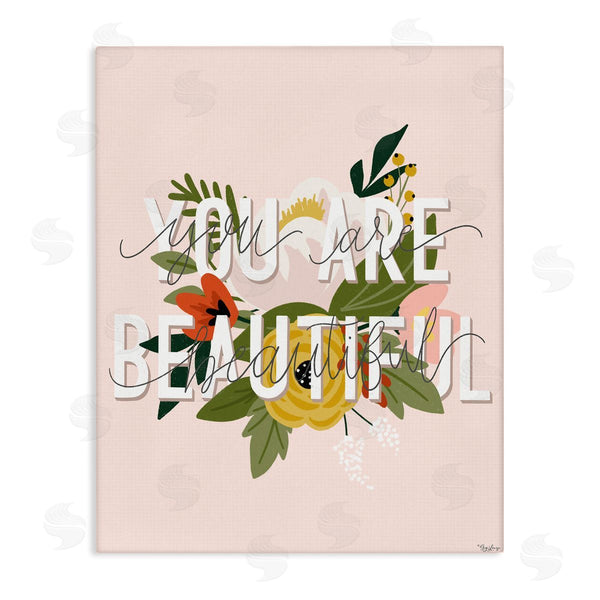 stupell industries Gigi Louise | You Are Beautiful Pink Flower