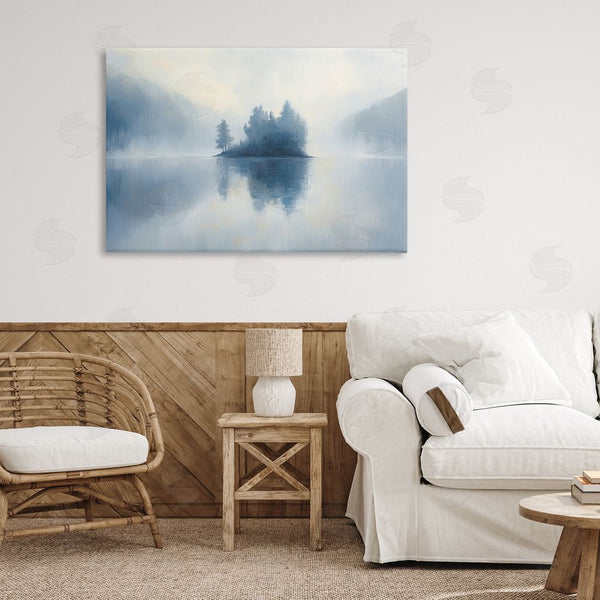 Stupell Industries Gina Kelly | Blue Misty Island Landscape Wall Art