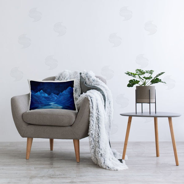 Stupell Industries Gina Kelly | Blue Mountains Night Sky Printed Throw Pillow