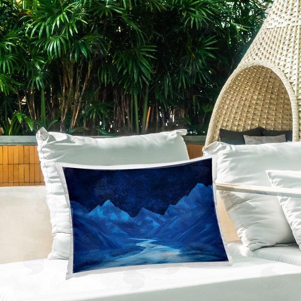 Stupell Industries Gina Kelly | Blue Mountains Night Sky Printed Throw Pillow