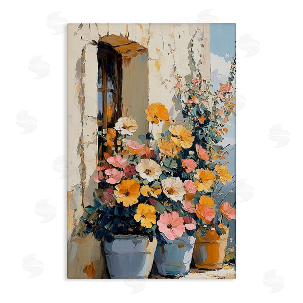 stupell industries Gina Kelly | Colorful Flowers on Stone Ledge Wall Art
