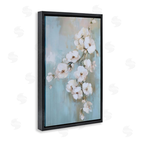 Stupell Industries Gina Kelly | Fading White Flowers On Blue Wall Art