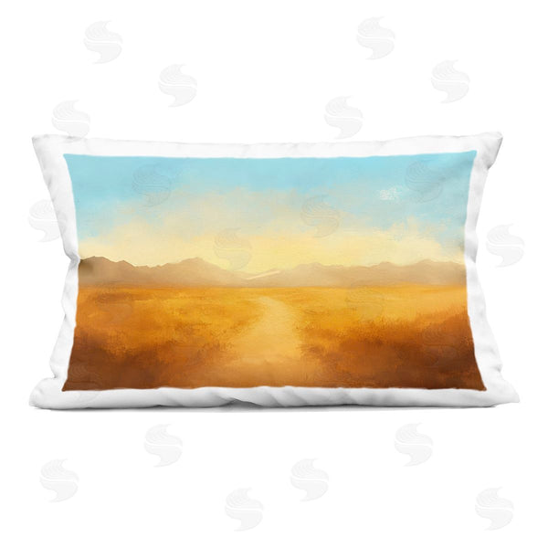 stupell industries Gina Kelly | Gold Desert Valley Landscape Printed Throw Pillow