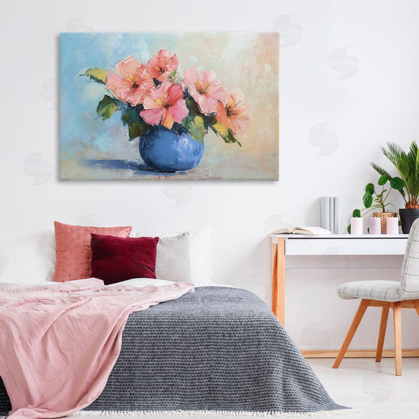 Stupell Industries Gina Kelly | Hibiscus Flowers In Blue Vase Wall Art