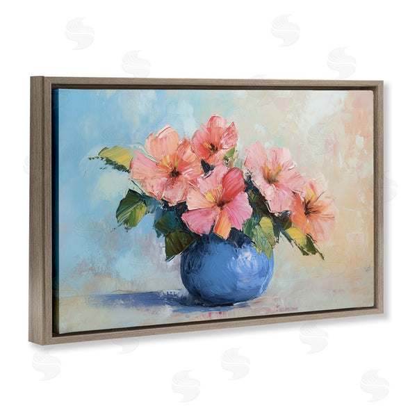 Stupell Industries Gina Kelly | Hibiscus Flowers In Blue Vase Wall Art