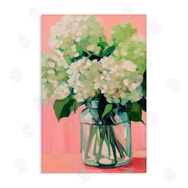 stupell industries Gina Kelly | Hydrangea on Pink Background Wall Art