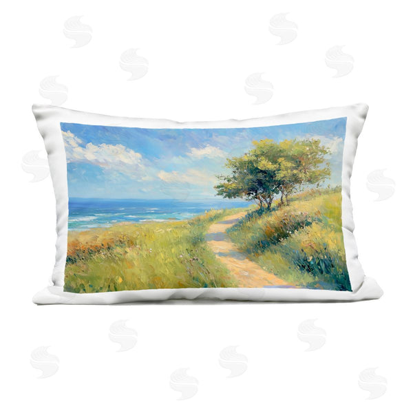 Stupell Industries Gina Kelly | Ocean Coast Walk Landscape Printed Throw Pillow