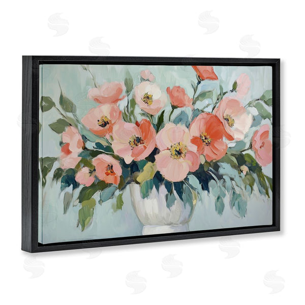 Stupell Industries Gina Kelly | Pink Flower Arrangement Over Green Wall Art