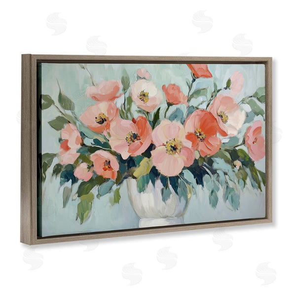 Stupell Industries Gina Kelly | Pink Flower Arrangement Over Green Wall Art
