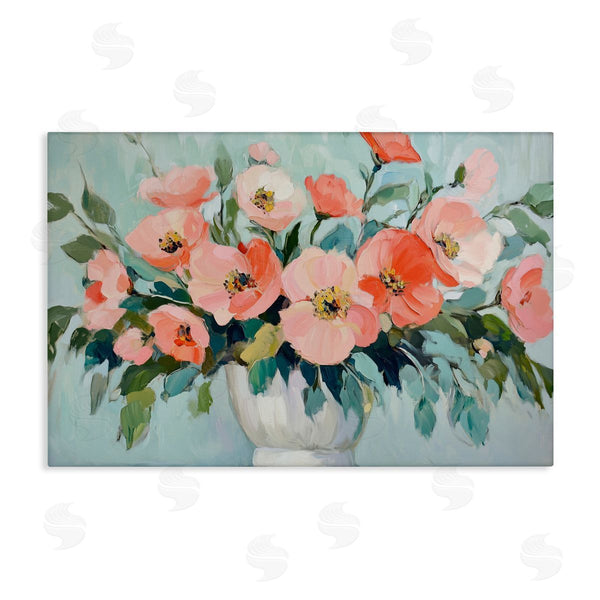 stupell industries Gina Kelly | Pink Flower Arrangement over Green Wall Art