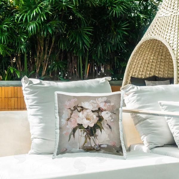 Stupell Industries Gina Kelly | Pink Peonies In Clear Vase Printed Throw Pillow