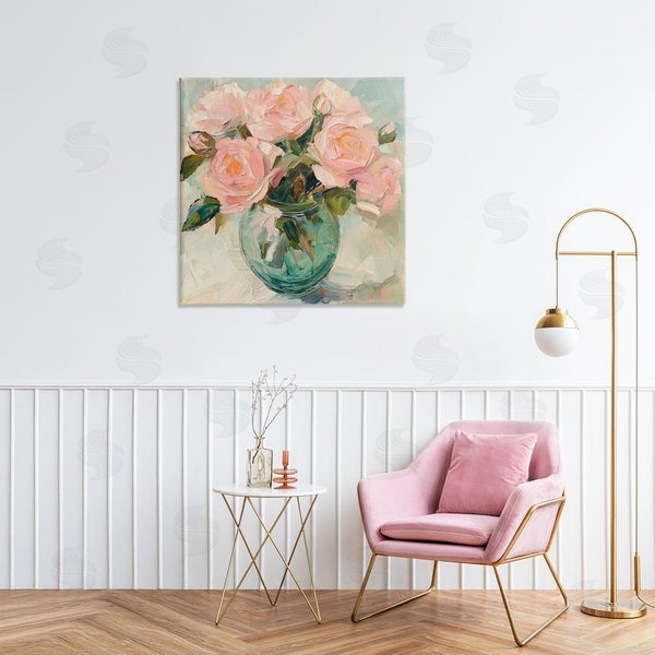Stupell Industries Gina Kelly | Pink Roses In Green Vase Wall Art
