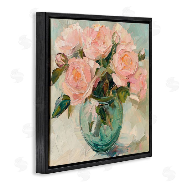 Stupell Industries Gina Kelly | Pink Roses In Green Vase Wall Art