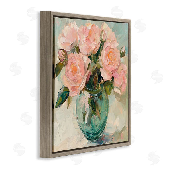 Stupell Industries Gina Kelly | Pink Roses In Green Vase Wall Art