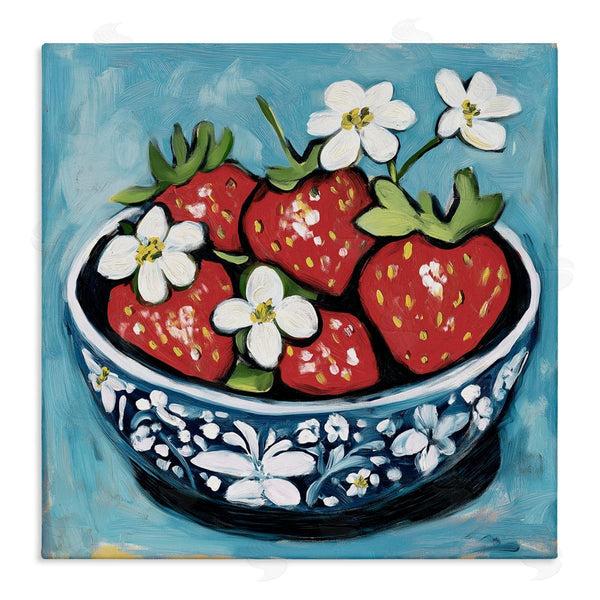 stupell industries Gina Kelly | Strawberries in Blue Bowl Wall Art