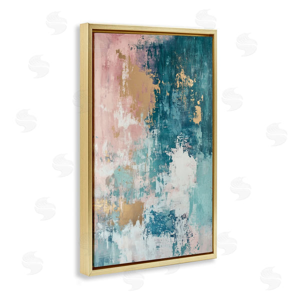 Stupell Industries Gina Kelly | Teal Green Gold Abstract