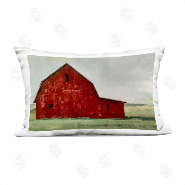 Stupell Industries Gina Matarazzo | Red Weathered & Wise Barn Throw Pillow