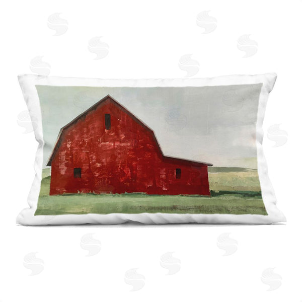 stupell industries Gina Matarazzo | Red Weathered & Wise Barn Throw Pillow