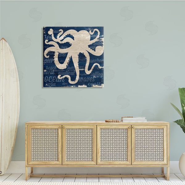 Stupell Industries Gina Ritter | Nautical Rustic Octopus Aquatic Animal Beach Fun Phrases Wall Art